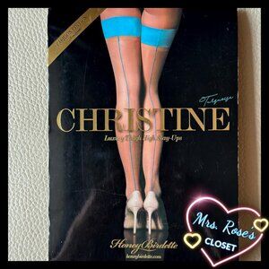 Honey Birdette Christine Turquoise Stockings Size Medium